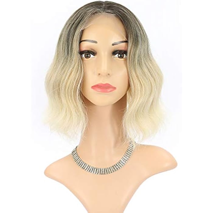 DILLARDS Lace Frontal Wave Bob Wig Short Length Wig For Women Middle Part No Bangs Short Curly Synthetic Wig(10) - Image 4